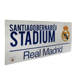 Plechová cedulka Real Madrid FC ulice bílá (typ 18)